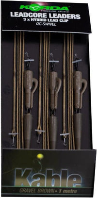 Leadcore Forfang - 100cm - Hybrid Blyklips QC Svirvel - 3 stk