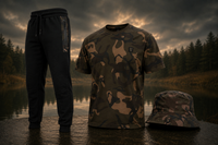 Fox Camo Outfit Sæt – T-shirt + Joggers + Bucket Hat