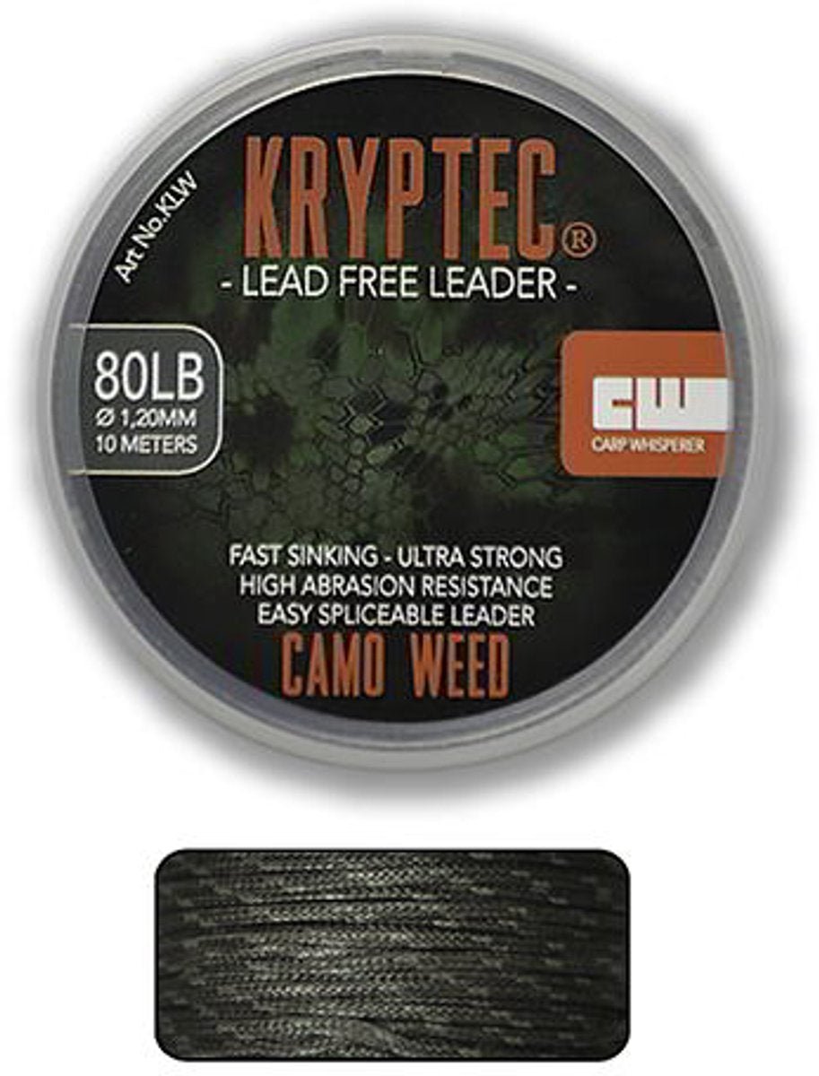 Carp Whisperer Lead Free Leader - 10m - 80lb - Weedy Green - KarperCentrale