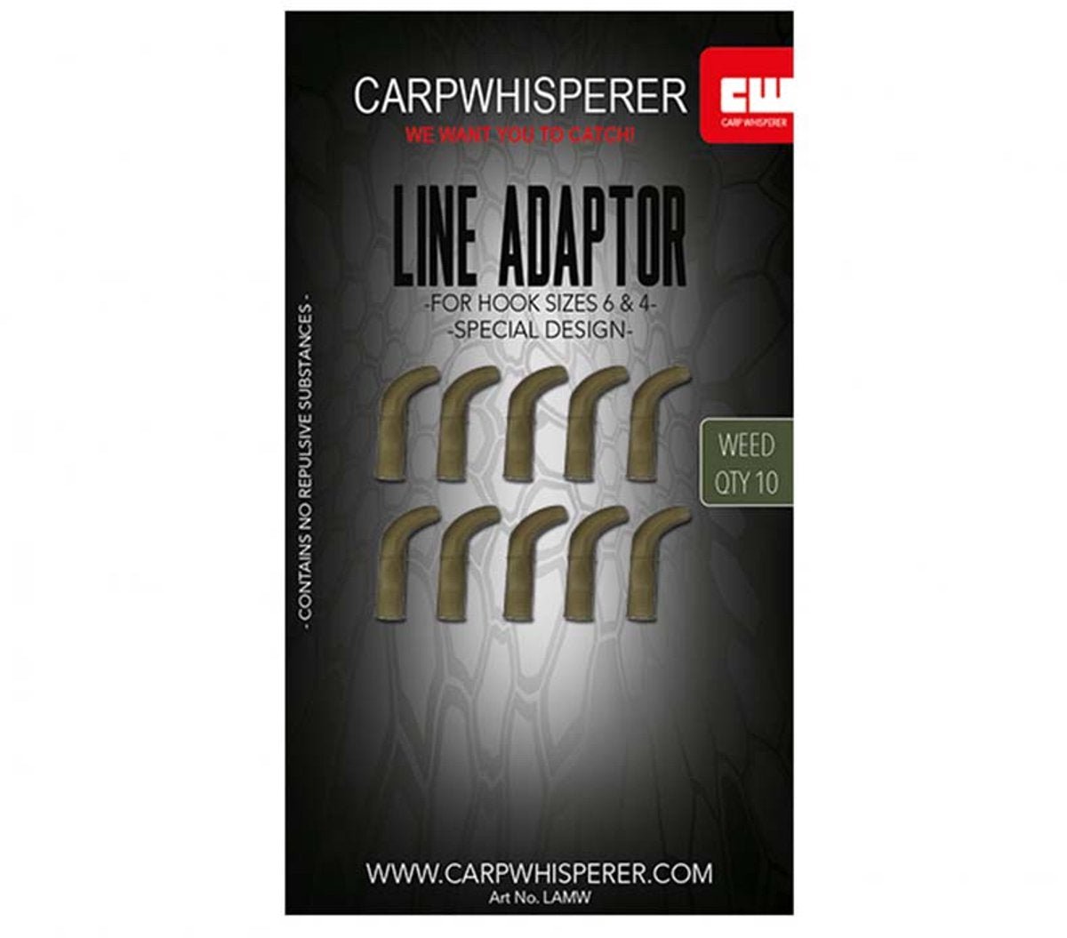 Carp Whisperer Line Adaptor - Weedy Green - 10pcs - KarperCentrale