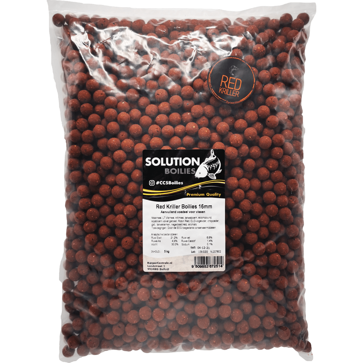 Premium Range - Red Kriller Boilies - 5KG - rød