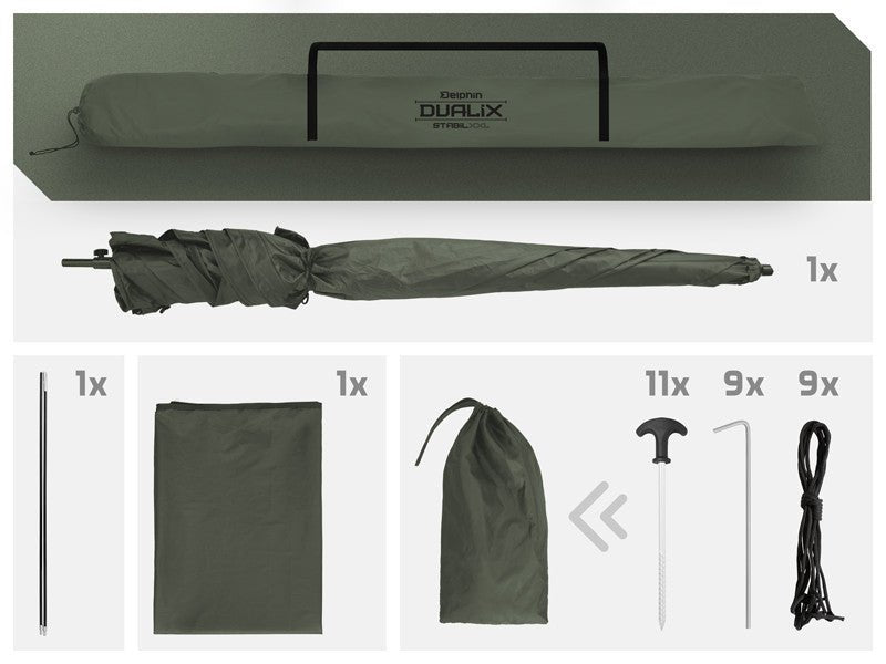 Hvad er der i kassen – DualiX - STABIL - Paraply Pavillon