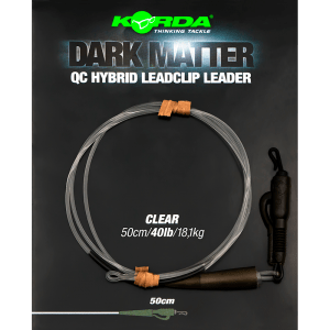 Korda Dark Matter Leader - 50cm - QC Hybrid Clip - 40LB - KarperCentrale